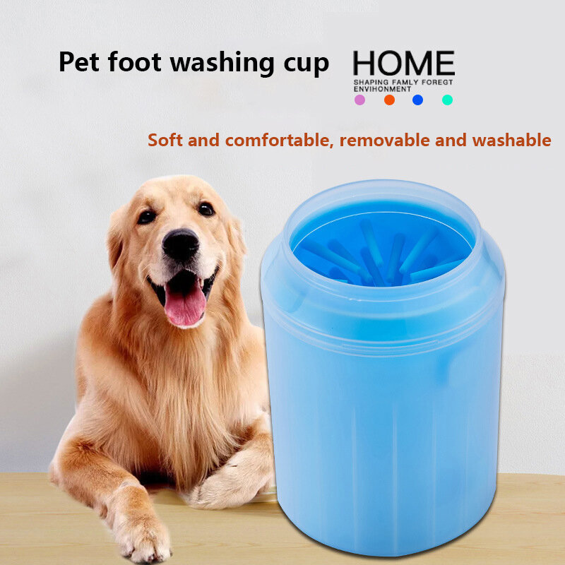 Taza limpiadora de patas de perro, peines de silicona suave, taza para lavar los pies de las mascotas, cepillo de limpieza rápido, limpia los pies sucios de los gatos