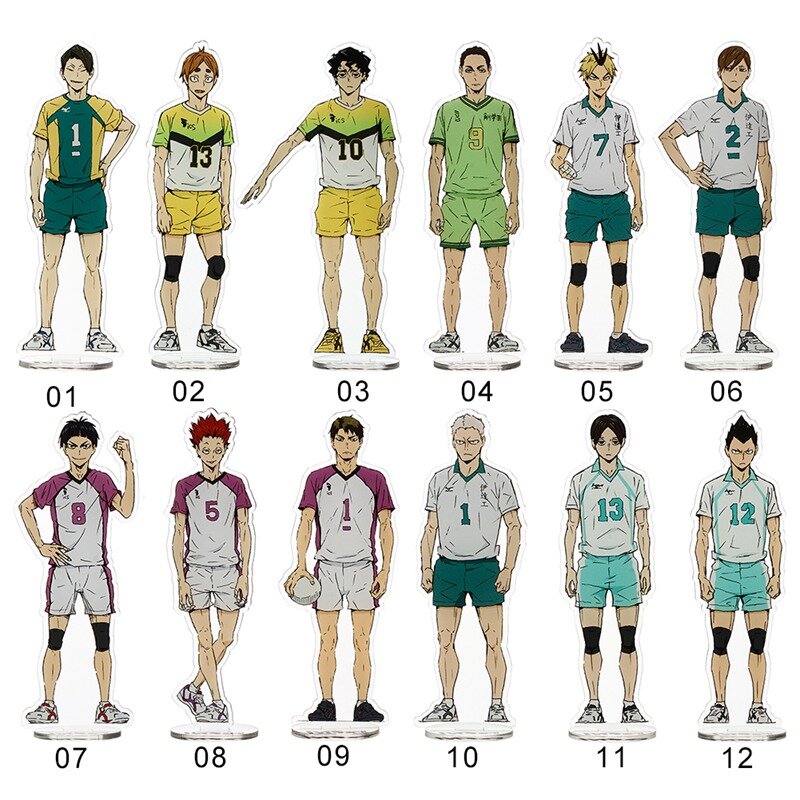 Anime haikyuu! Suporte de mesa acrílico figuras modelos voleibol adolescentes figuras suporte da placa anime desktop decorativo