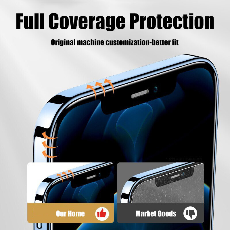 Protector de pantalla de cristal para iPhone, película protectora de cristal para iPhone 11 12 Pro Max 6 6s 7 8 Plus X XS XR XS Max 11, 4 unidades