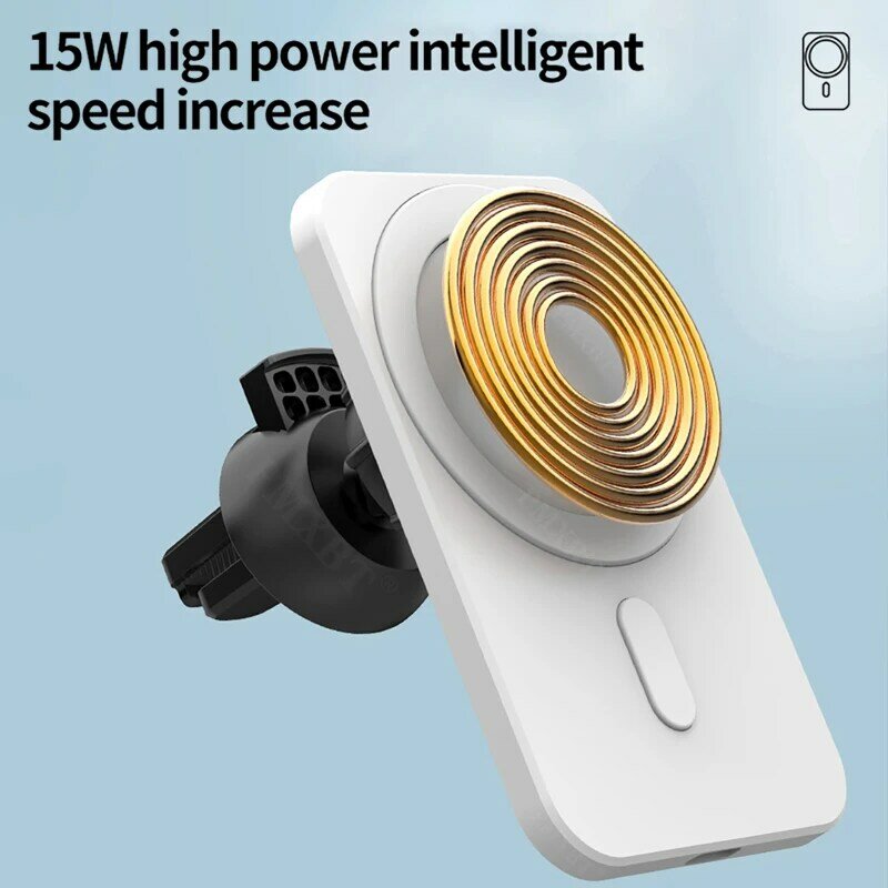 Soporte magnético para cargador de coche inalámbrico, base de carga rápida de 15W para iPhone 13 12 Pro Max 12mini 11