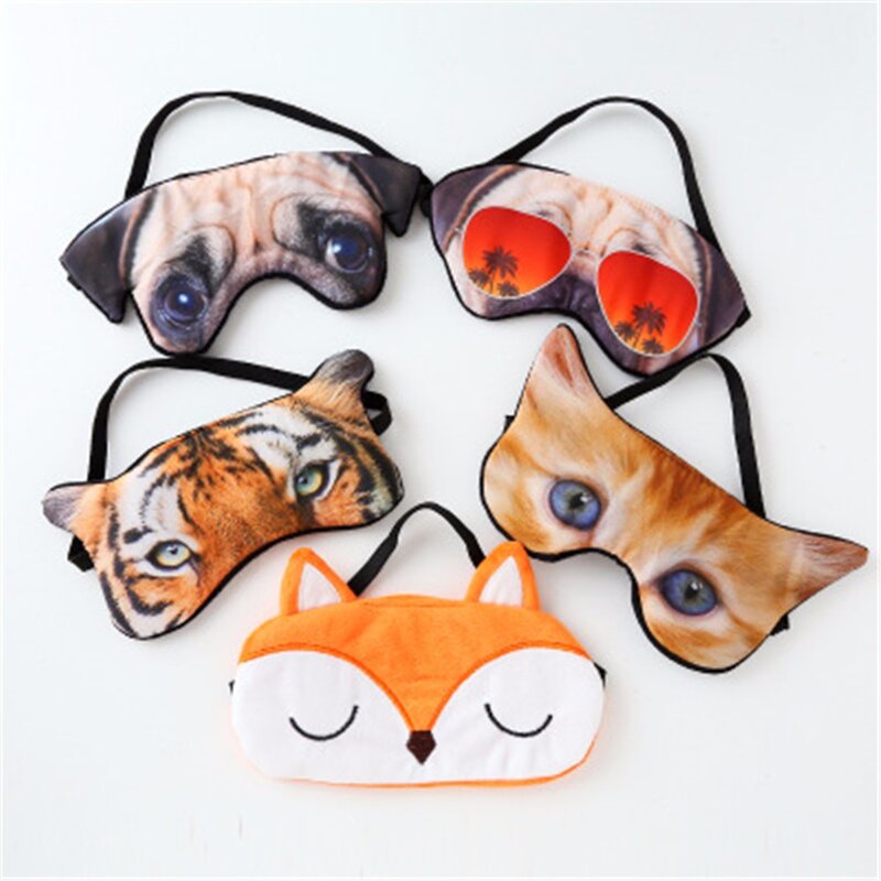 High Quality 3D Animal  Natural Sleeping Eye Mask Eyeshade Cover Women Men Soft Portable Shade Blindfold Travel Eyepatch