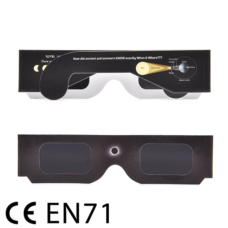 100pcs/lot Certified Safe 3D Paper Solar Glasses,lentes vr Eclipse Viewing Glasses Newest Design For Chile 2020/ 3 colors random
