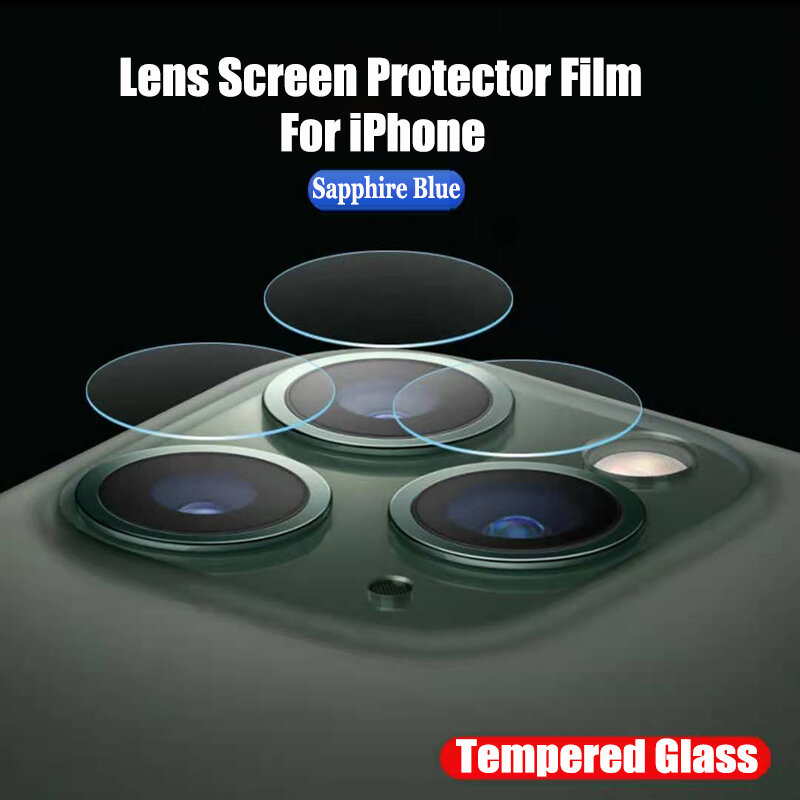 Película protectora de pantalla de lente de cámara para iPhone 11 Pro Max XS XR X 8 7 Plus, vidrio templado, cristal trasero