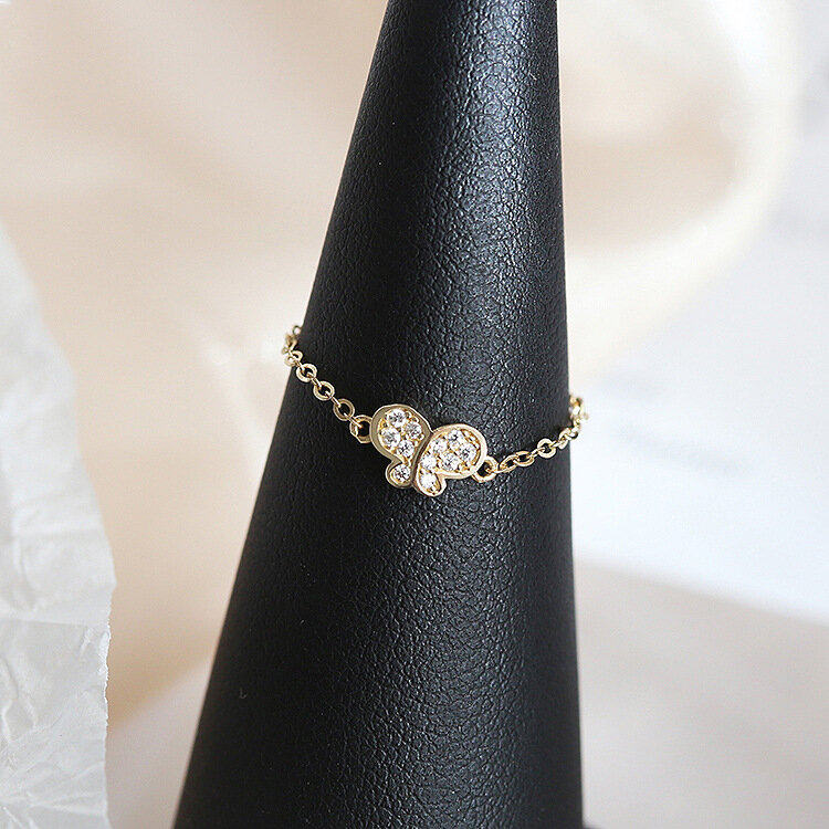 Женские кольца-Бабочки из серебра S925 пробы, модные ювелирные украшения для коктейвечерние, регулируемые кольца, подарки