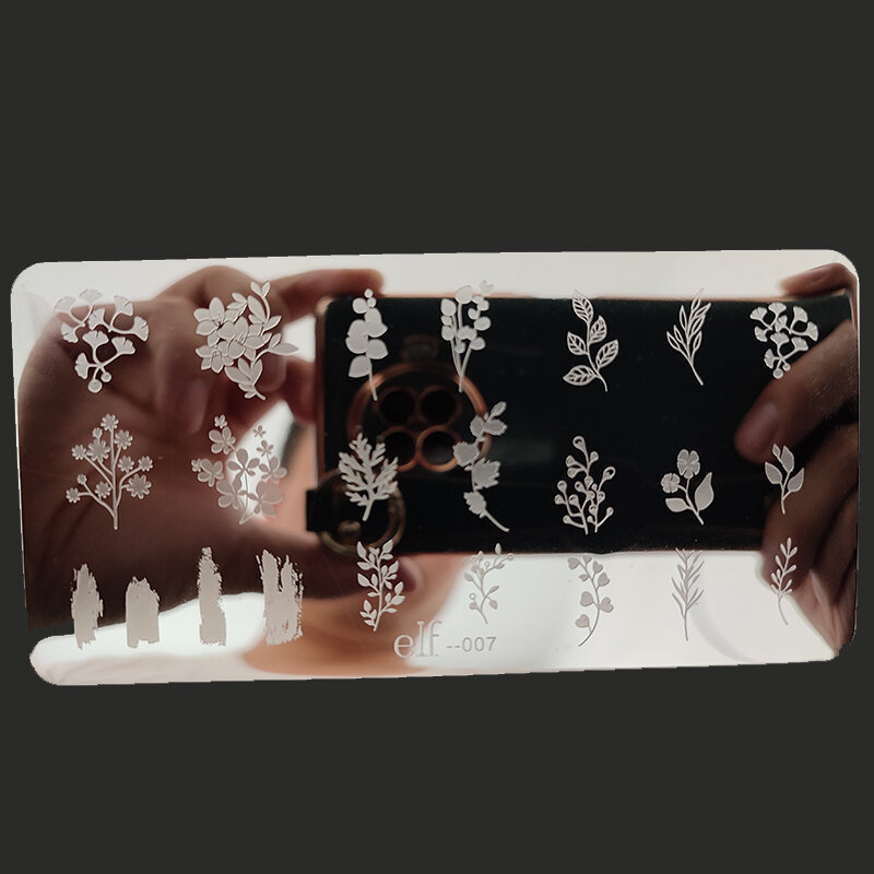 Placa de estampado para uñas, 1 piezas, 6x12, con logotipo de marca de lujo