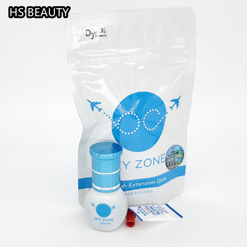 スカイゾーン-まつげエクステ用接着剤,6週間持続,速乾性,プロのまつげ接着剤,韓国製,5g/ボトル