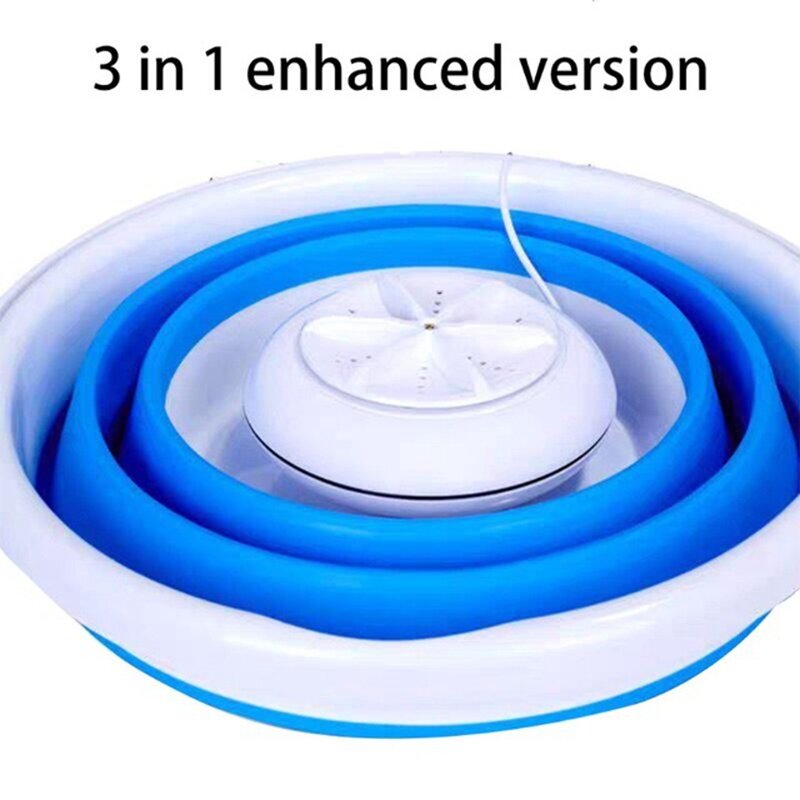 Lipat Mini Mesin Cuci Berputar Ultrasonic Turbin Mesin Cuci USB Pengisian Laundry Pakaian Cleaner untuk Perjalanan