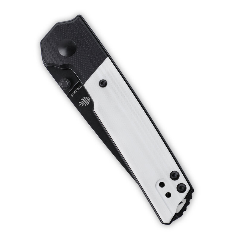 Kizer-domin miniポケットナイフv3516n6,新しい黒と白のg10ハンドル,親指スタッド開口部を備えた自己防衛サバイバルナイフ,2021