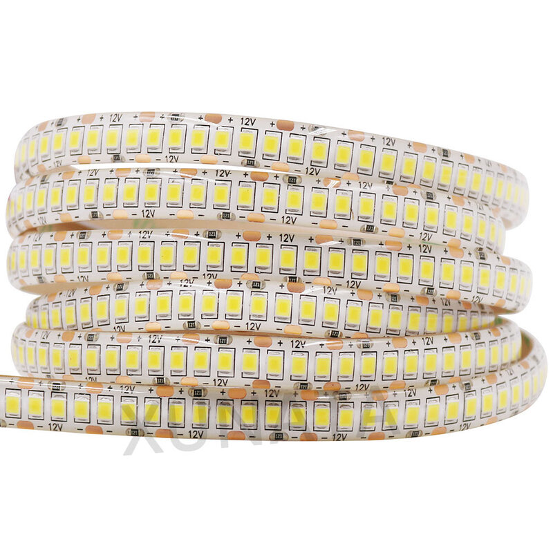 Tira de luces LED Flexible para decoración del hogar, cinta luminosa de diodo resistente al agua de 5M, 12V, 5054, 2835, 120LED/m, 240LED/m