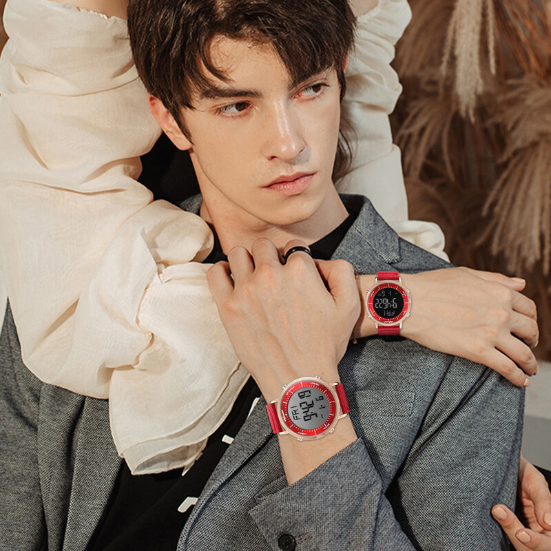 Часы наручные парные спортивные цифровые, люксовые женские часы с браслетом для влюбленных