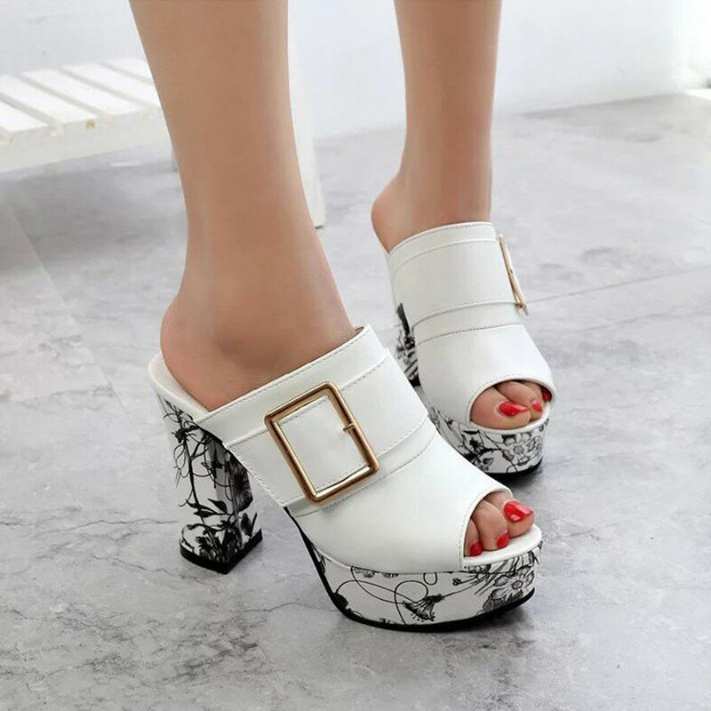 Women Sandals Fashion New Summer Women 11cm Platform Peep-Toe Shoes Woman High-Heeled Casual Slipper size 34-40 wholesale