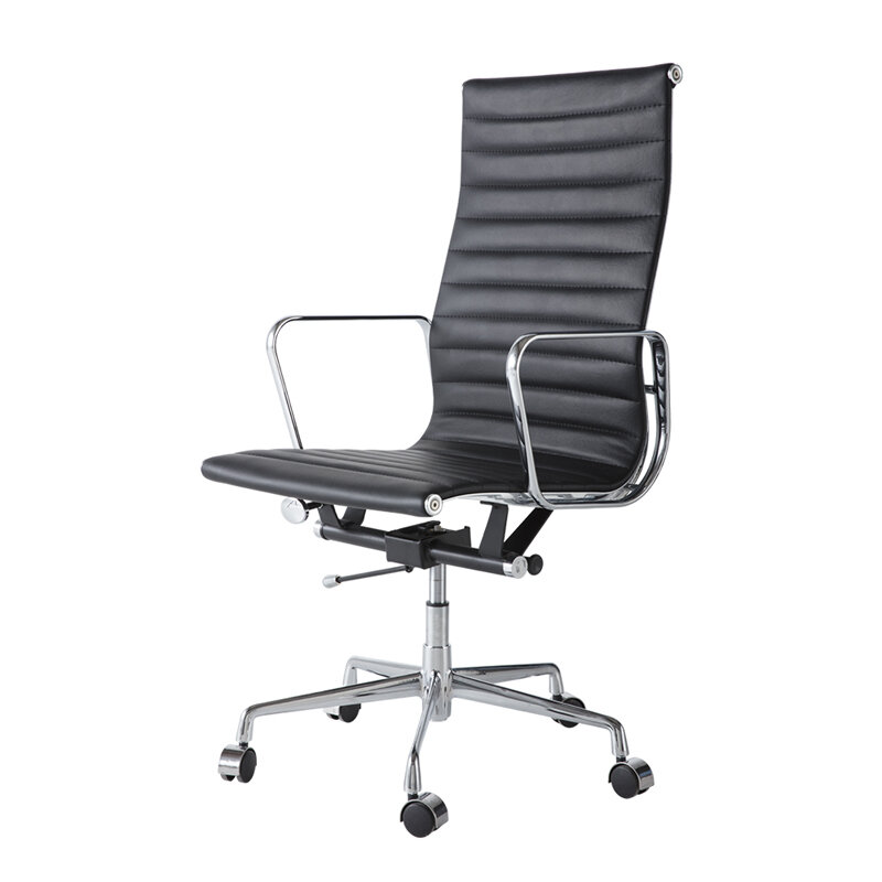 Silla de oficina de cuero PU, sillón simple y moderno, giratorio 360, ajustable, muebles de oficina