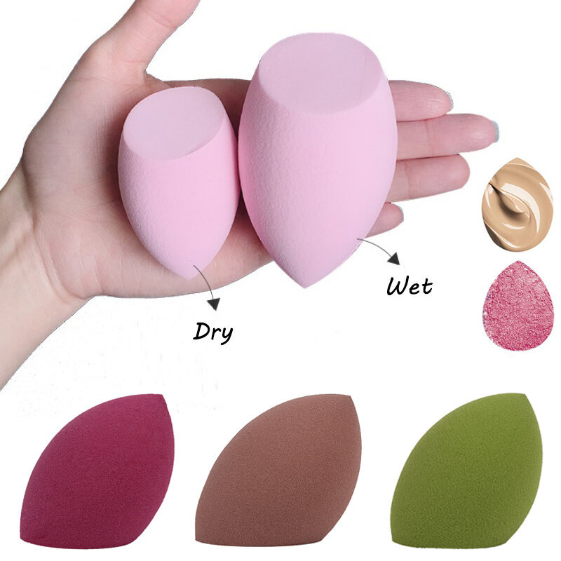 Esponja de maquillaje de forma de gota 1 ud., esponja de maquillaje, mezcla, base líquida, crema, maquillaje en polvo.