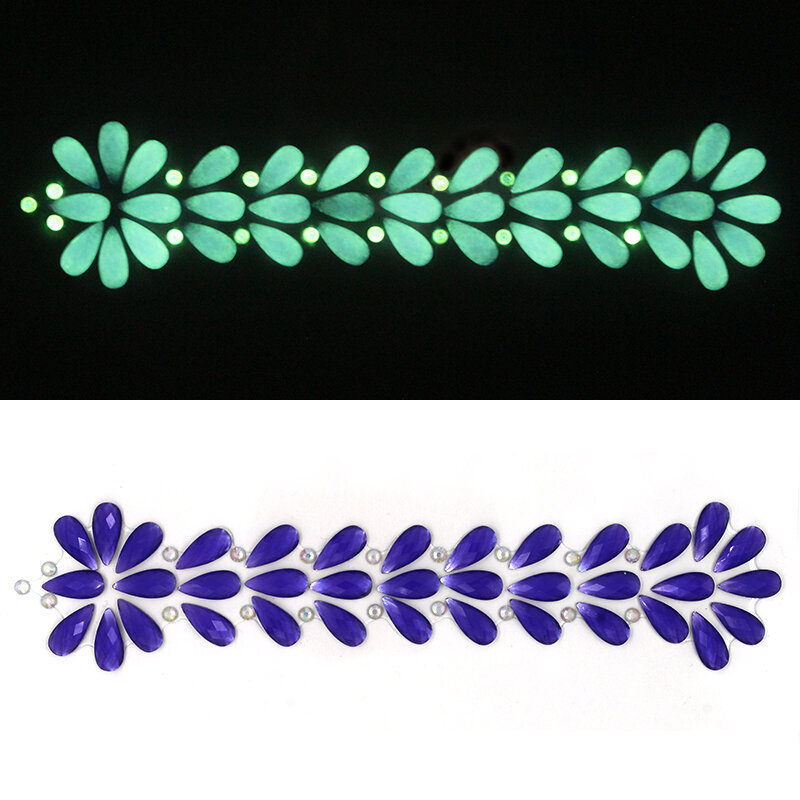 Noctilucent Kristal Dahi Headpiece Stiker Rambut Perhiasan Glitter Tubuh Gem Rhinestone Glitter Tattoo Wajah Perhiasan Tato