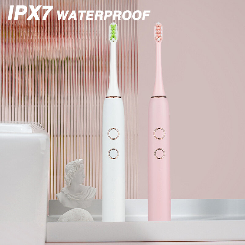 Boyakang-cepillo de dientes eléctrico ultrasónico, 4 modos de limpieza, IPX7, Cargador USB a prueba de agua, cerdas Dupont, recordatorio inteligente para adultos