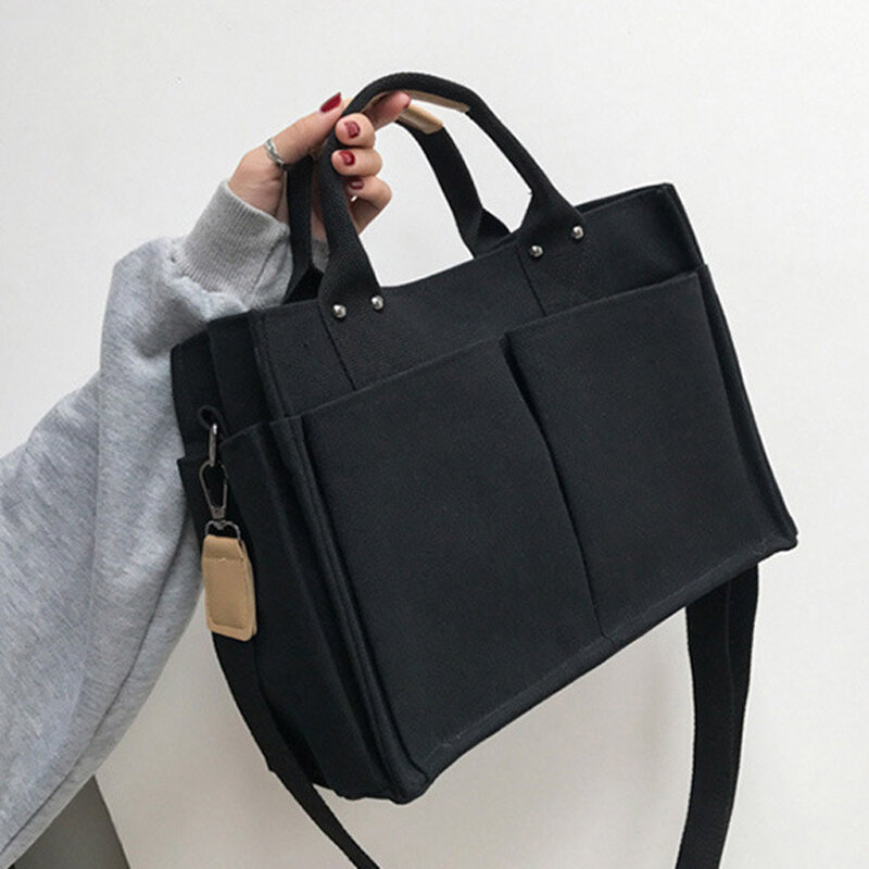 Tasche frauen 2020 neue große-kapazität leinwand tasche student vielseitig mode ein-schulter messenger handtasche tote tasche mode stil