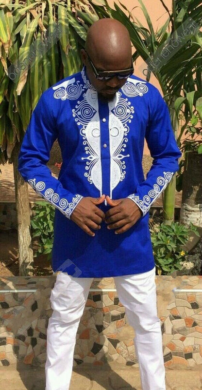 LUCLESAM Мужская африканская стильная Дашики Роскошная бронзовая мужская одежда