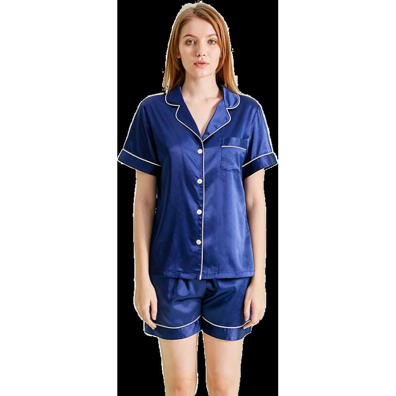 Pijamas de hielo de manga corta para mujer, ropa de casa de dos piezas, ropa fresca para el hogar, conjunto de pijamas de moda para mujer 2021