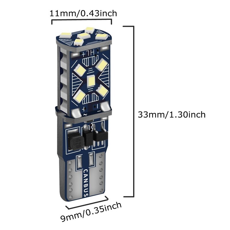Luces LED superbrillantes para aparcamiento de coche, lámpara de techo de lectura Interior, T10 W5W, WY5W, 168, 501, 2825, 2 uds.