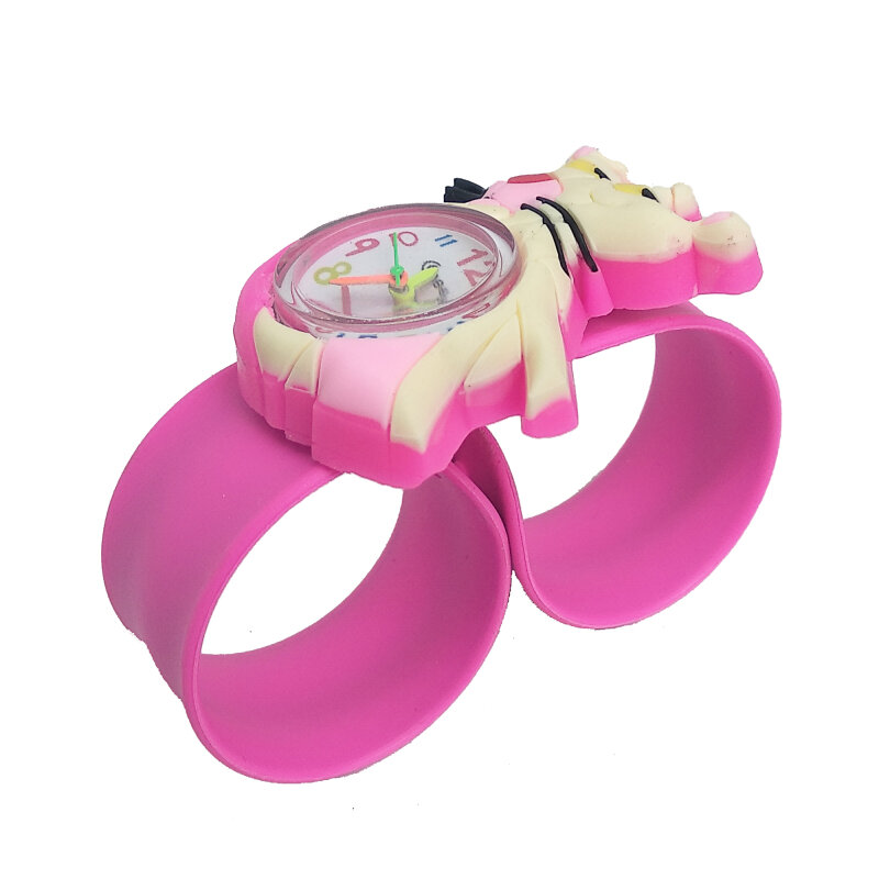 Relógios infantis de pantera rosa, relógio de silicone com mouse 3d para estudantes meninos e meninas, presente para crianças