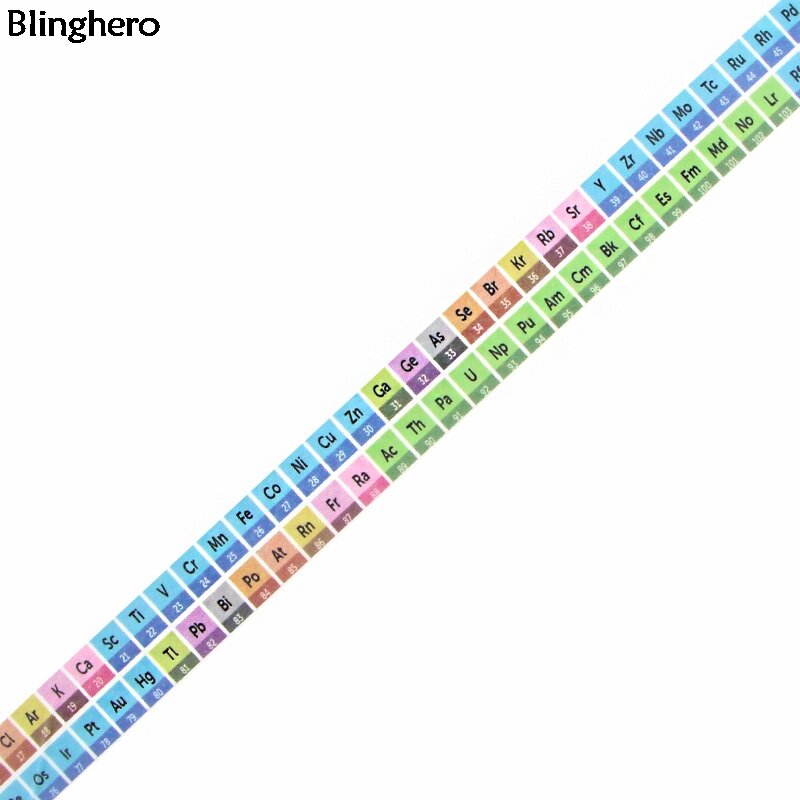 Blinghero 15mm x 5m 주기율표 washi 테이프 세련 된 마스킹 테이프 멋진 접착 테이프 편지지 테이프 데 칼 학생 bh0273