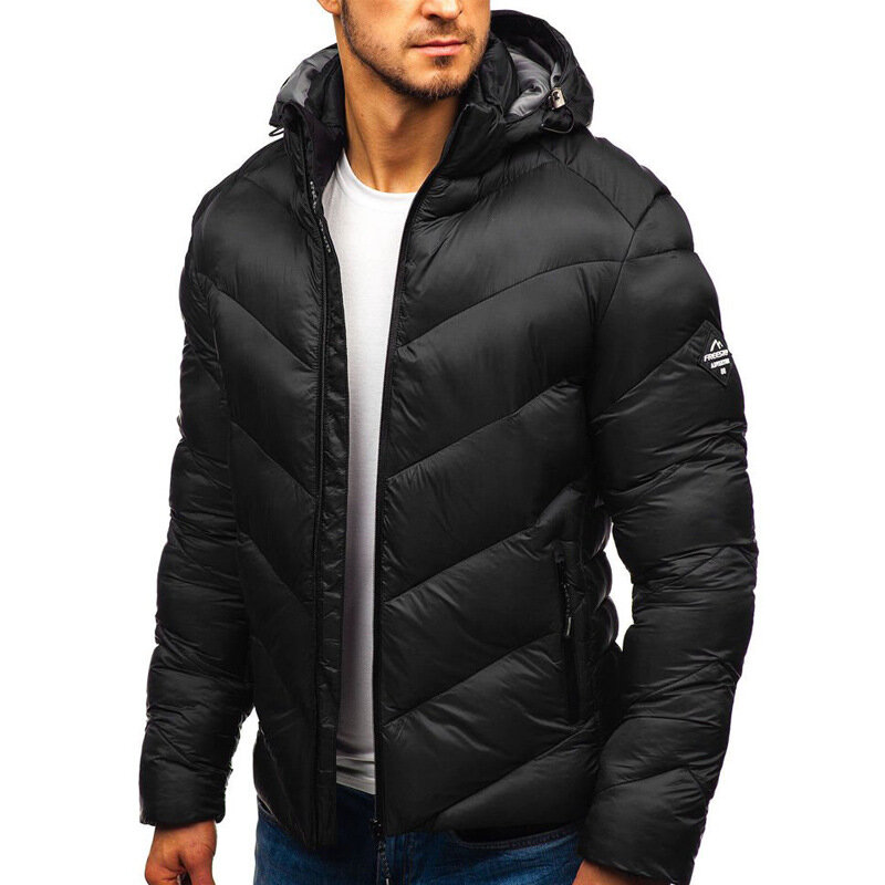 Kurtka zimowa mężczyźni 2021 moda męska bluza z kapturem ciepła Parka kurtka mężczyzna jednolity, gruby kurtki i płaszcze mężczyzna bawełna zima parki XS-3XL