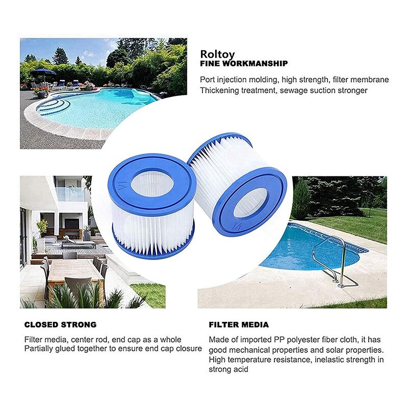 Bestway-filtro de piscina para Spa, bomba de filtro de cartucho tipo VI, filtros de bañera de hidromasaje, filtro Coleman SaluSpa, 8 Uds.