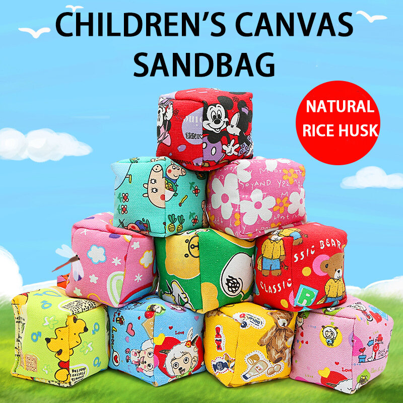 Mini bolsa de arena clásica para niños, juguete de lona de dibujos animados, divertido, para deportes al aire libre