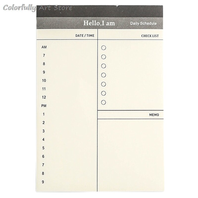 52pcs/book Daily Planning Schedule Memo Pad To-dos Notepad  Message Office Desks Goal Habit Plan Student Supplies