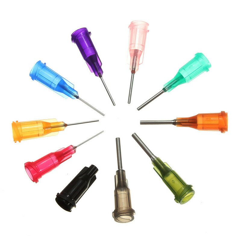 SMT SMD PCB Solder Paste Adhesive 3 CC 5CC 10CC Glue Liquid Dispenser 50pcs Dispensing Needle Welding Fluxes For Welding Tools