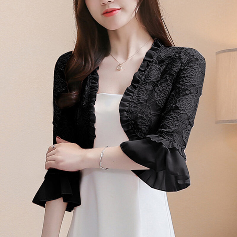 Women's Round Collar Shawl with Plain Floral Lace as Gifts for Girls NYZ Shop