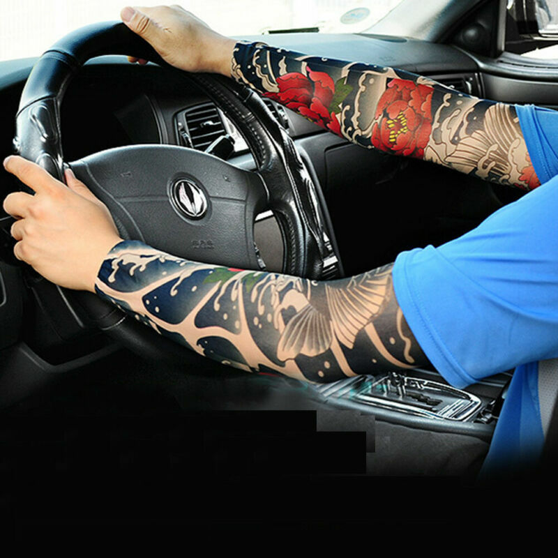 Mode Tijdelijke Tattoo Mouwen Nylon Elastische Arm Zon Bescherming Mannen Vrouwen Golf Outdoor Sport Wandelen Fietsen Arm Sleeve Cover