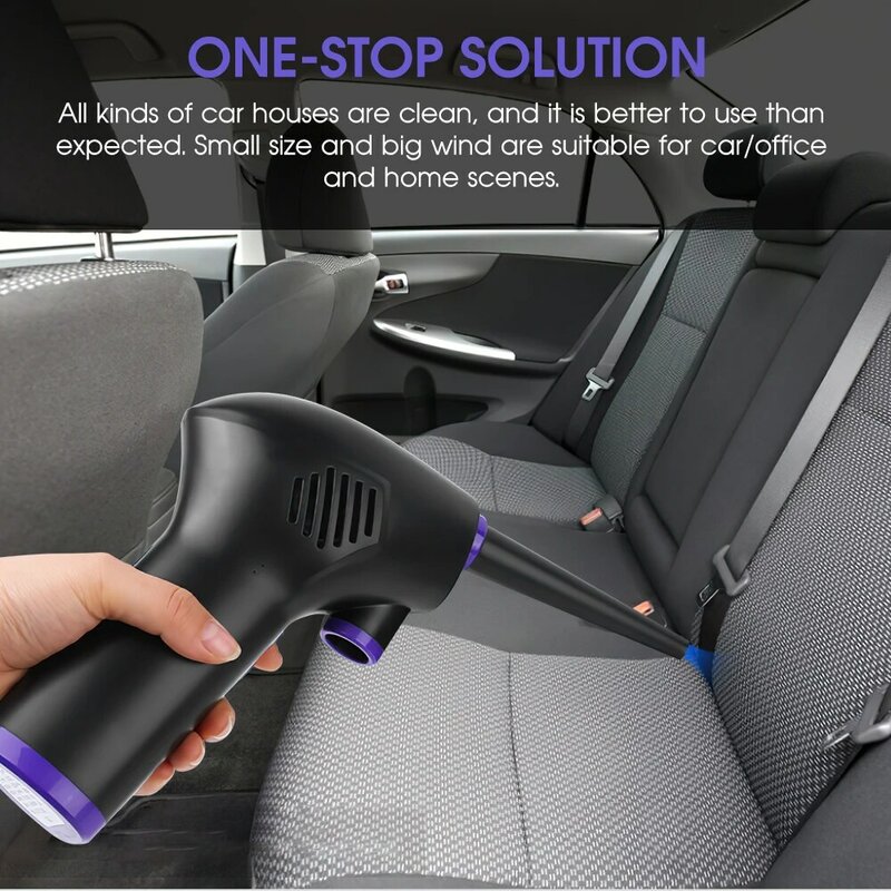 Беспроводной воздуходувка для пыли с USB, ручной пылесборник, перезаряжаемый портативный вместительный для ПК, ноутбука, автомобиля, чистая ...
