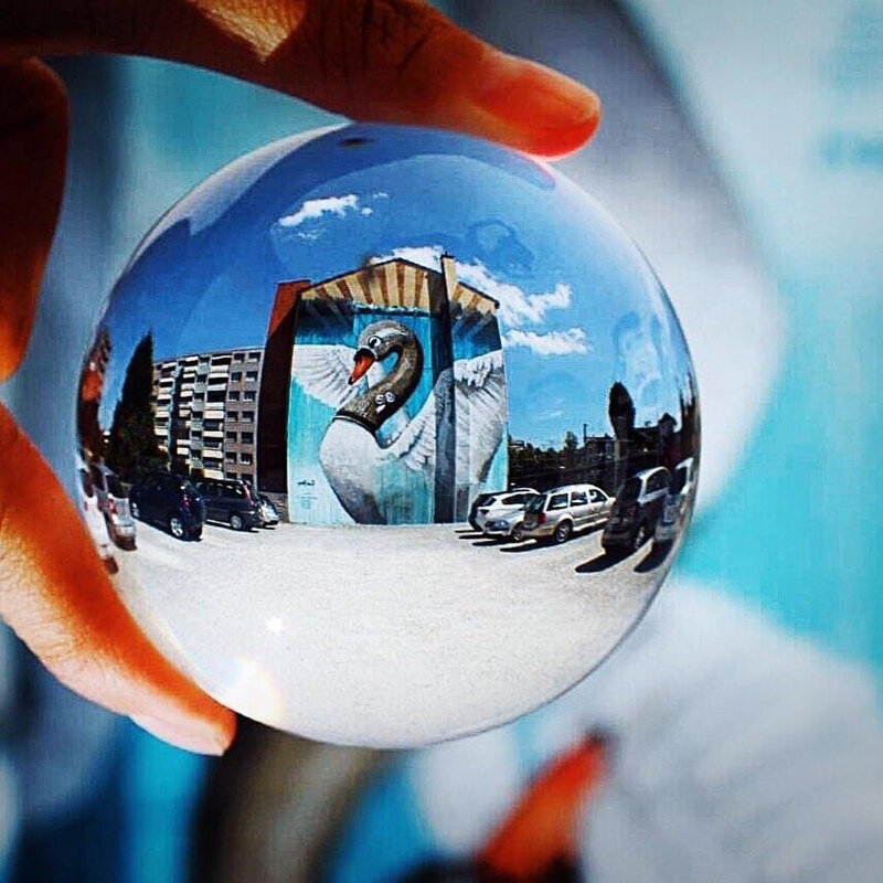 Bola de cristal lensball de vidro transparente, bola decorativa 100mm perfeito para fotografia, adereços para nova lente de cristal artificial