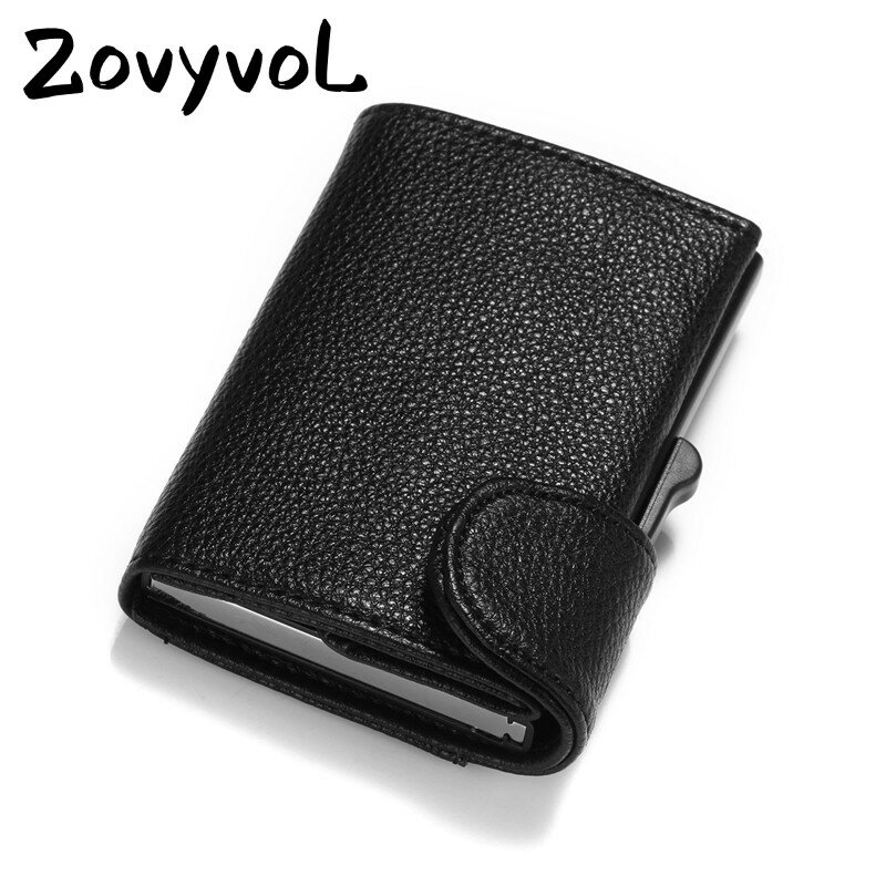 ZOVYVOL 맞춤형 이름 2022 스마트 지갑, RFID 가죽 남성 지갑, 알루미늄 상자 케이스, 신용 카드 홀더 팝업 지갑 카드 홀더