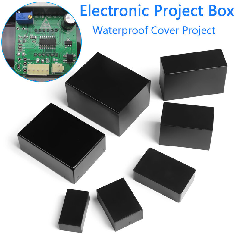 1pc preto abs plástico projeto caixa de instrumentos à prova dwaterproof água suprimentos de armazenamento elétrico junção ao ar livre caixa eletrônica diy habitação