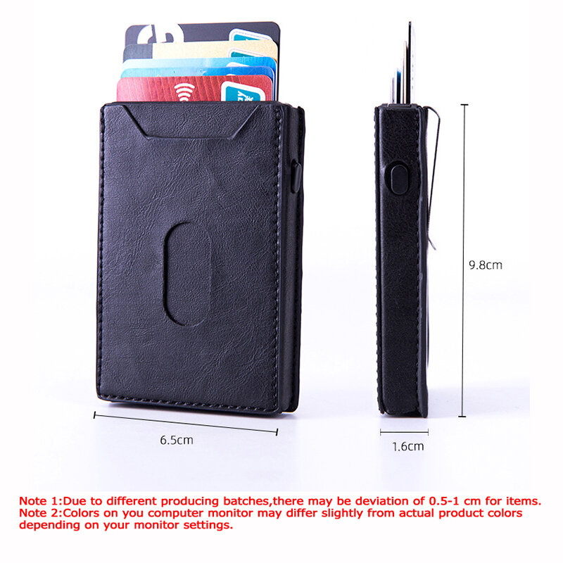 Zovyvol RFID 차단 보호 신용 카드 소지자 지갑 가죽 금속 알루미늄 비즈니스 은행 카드 케이스 카드 소지자 남성용