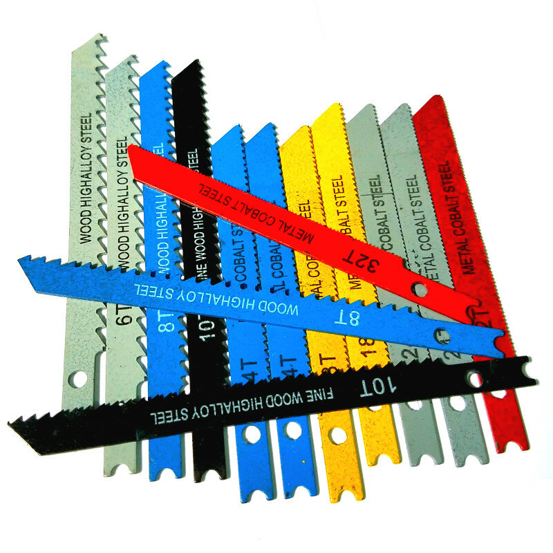 14Pcs U-shank Jig Saw Blade Set Assorted Metal Steel Jigsaw Blade Fitting for Wood Plastic Cutting Tools