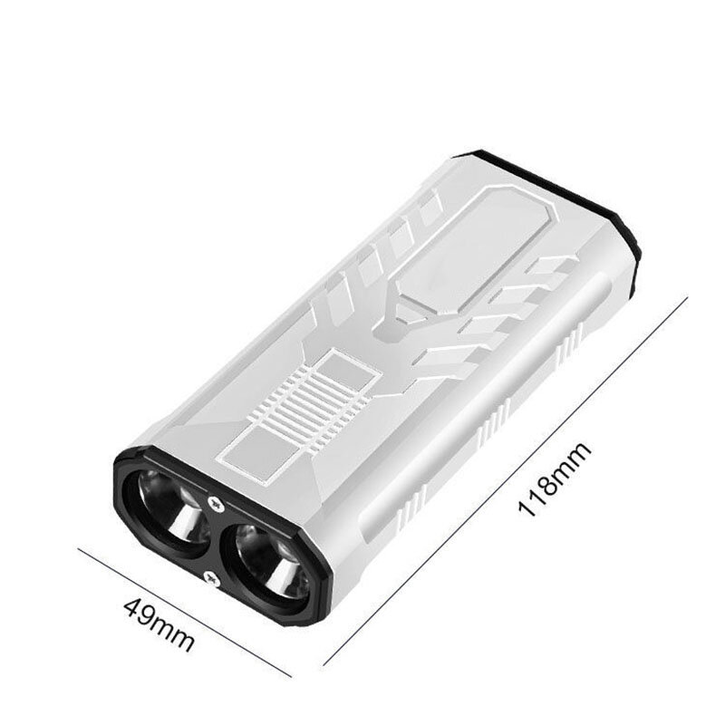 Powerful Flashlight Double head Rechargeable  Strong Light LED Flashlights Power Bank Ultra Bright torch Outdoor Camping Lights
