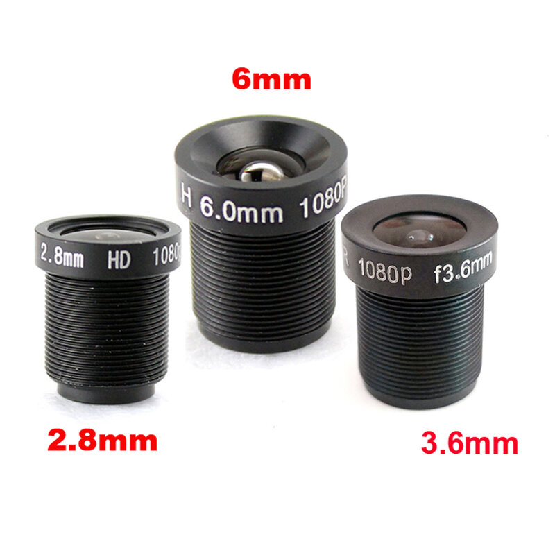 M12 lente 1080p hd cctv lente da câmera 1/2 7 "2.8mm 3.6mm 6mm para ahd câmera ip câmera cvbs câmera
