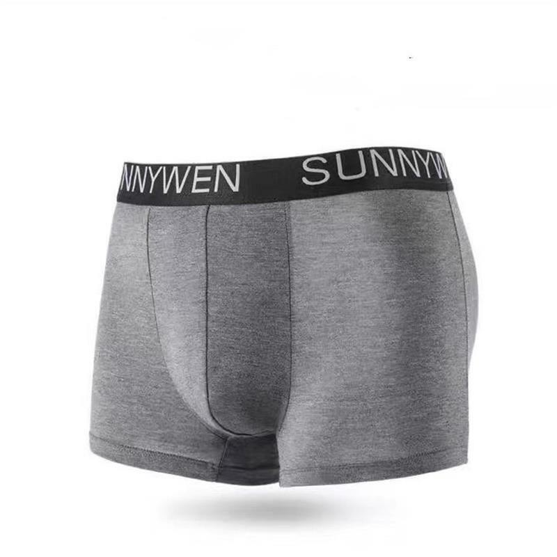 7 unids/lote de los hombres Boxer Shorts ropa interior de tela de alta calidad Sexy Modal transpirable cómodo suave de Color sólido, ropa interior de la caja de regalo