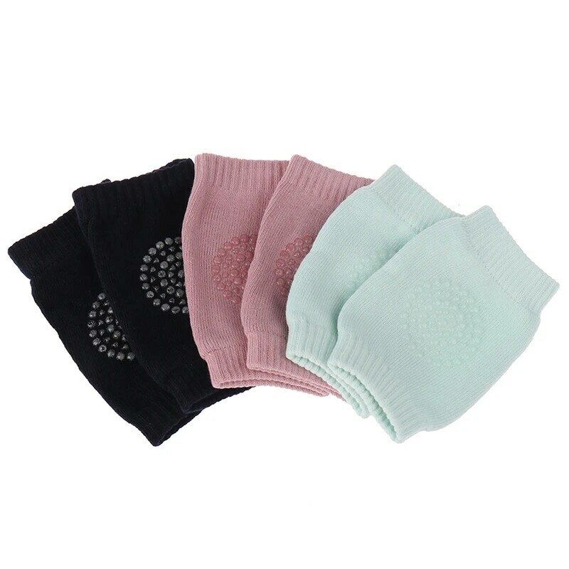 Cojín de seguridad antideslizante para bebés y niños pequeños, almohadilla de rodillas de algodón semipeinado, suave, dispensadora de rizo, 1 par