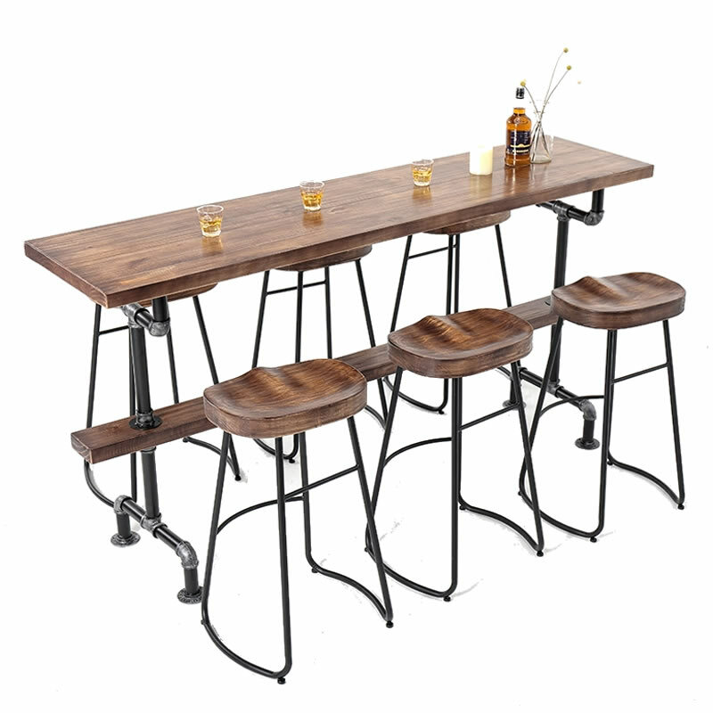 Mesa de pie alto, madera maciza nórdica contra la pared, barra Simple, combinación de mesa y silla, balcón familiar, Bar personalizado,