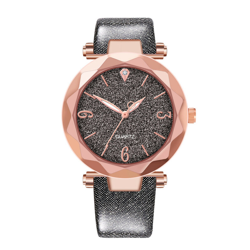 Relógio feminino romântico céu estrelado, relógio de pulso balança de couro designer para mulheres vestido simples relógio gfit a watch femme #50 2020