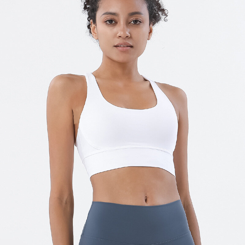 Seamless Skinny Sport Bra Wanita Dampak Tinggi Shockproof Kebugaran Atasan Pakaian Telanjang Aktif Memakai Empuk Olahraga Gym Yoga Bra
