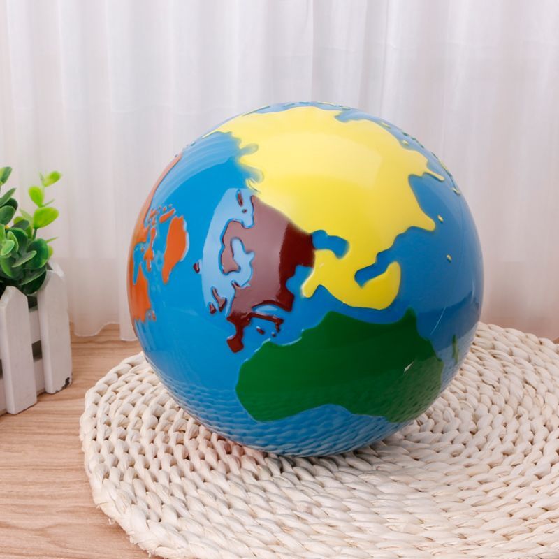 900C Montessori, Material de geografía, globo del mundo, piezas para niños, juguete de Aprendizaje Temprano