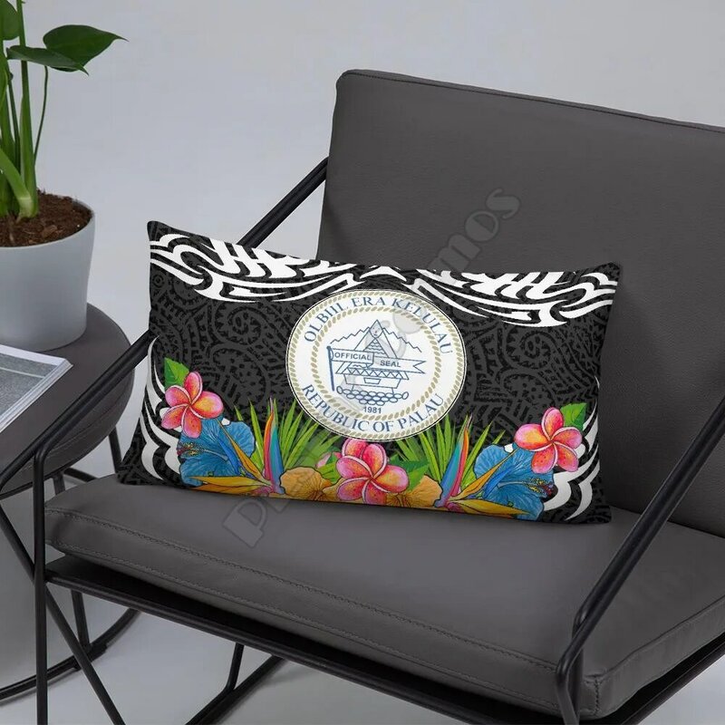 Northern Mariana Islands Polynesian Pillow  Hibiscus Surround Pillowcases Throw Pillow Cover Home Decoration