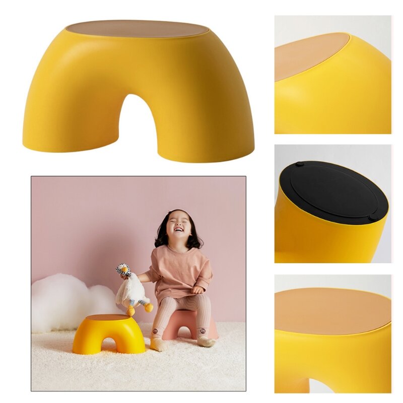 Demi-anneau arc-en-ciel Simple, petit banc, chaise d'intérieur pour enfants, tabouret, pied de lit
