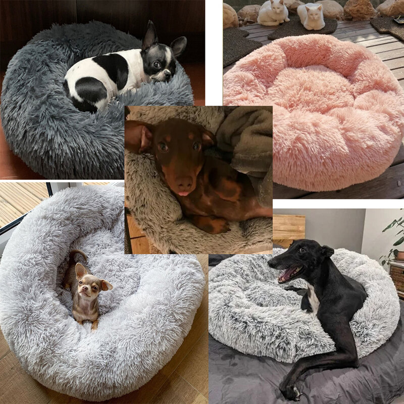 Tempat Tidur Anjing Besar Hewan Peliharaan Kandang Anjing Bundar Nyaman Bantal Sofa Hewan Peliharaan Hangat untuk Anjing dan Musim Dingin Yang Sangat Lembut Dicuci