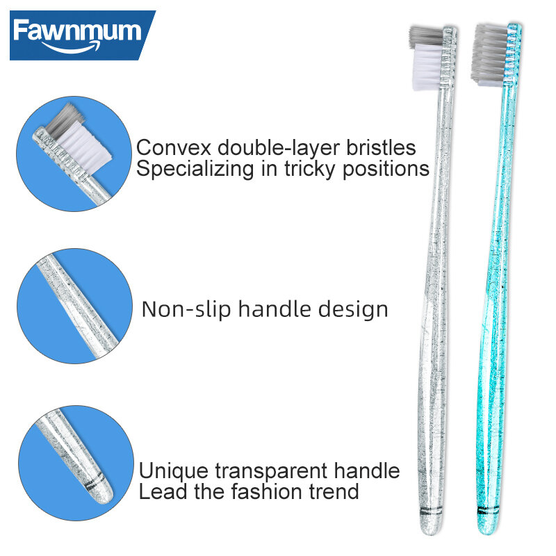 Fawnmum-Juego de cepillos de ortodoncia para limpieza de dientes, cepillos interdentales, cepillos de dientes 3 en 1, herramientas de limpieza Dental, 3 unids/set